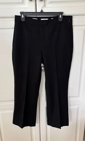 Vince Black Side Zip Cropped‎ Trousers Italian Fabric Size 8 thumbnail 1