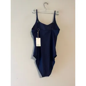 Quince Italian Cami One Piece Swimsuit in Deep Navy Blue Size S NWT! thumbnail 4