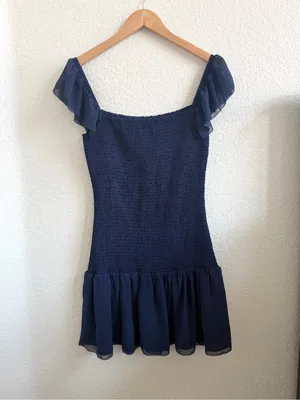 ARITZIA Wilfred Eldorado Mini Dress Smocked Square Neckline M thumbnail 4