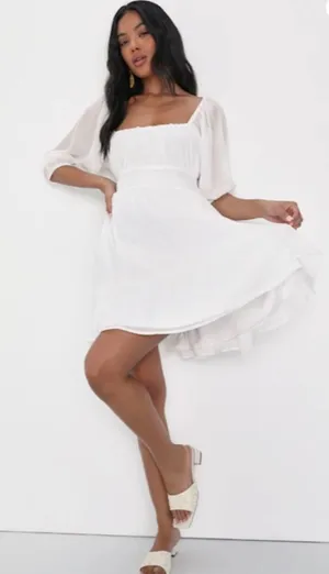 LULU's Bachelorette Engagement Bridal Shower Honeymoon Flirty Mini Dress thumbnail 1