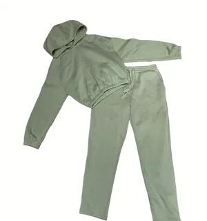 ZARA Sage Green Cropped Hoodie And Sweatpants Set thumbnail 4
