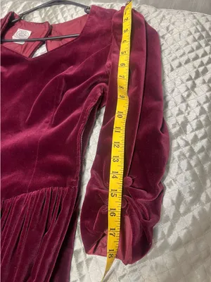 Laura Ashley Vintage Burgundy Velvet Dress 80sRomance Victorian Ralph Christmas thumbnail 12