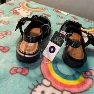 Size 6‎ Peyton Double Buckle black Slingback Flats by wild fable thumbnail 5