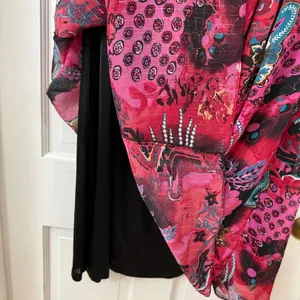 WD.NY‎ Boho Maxi Skirt Sz L Pink Artsy Velvet Waist Shimmer Gypsy Maximalist thumbnail 5