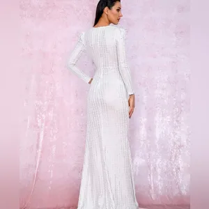 White floor length formal gown Size M thumbnail 2