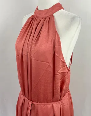 New One One Six Open Back High Neck Sleeveless Tiered Maxi Dress Clay Size Large thumbnail 10