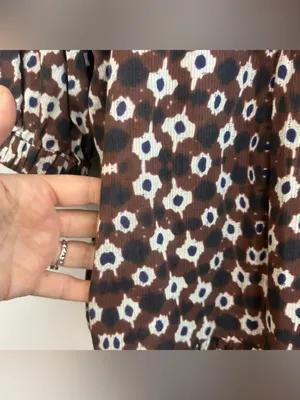 Sea Brown Abstract Mixed Print High Neck Ruffle Tiered Mini Dress Size 0 thumbnail 9