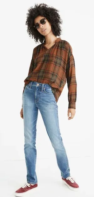 Madewell Highroad Popover Shirt in Brentford Plaid thumbnail 1