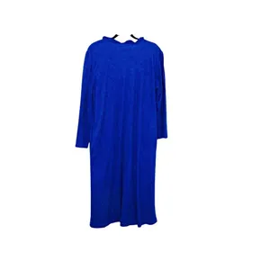 Vintage Womens 80s Basic Editions Intimates Front Zip Fleece Robe Blue Sz Medium thumbnail 4