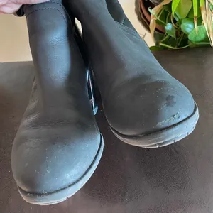Sam Edelman Black Leather Block Heeled Booties Size 8 thumbnail 3