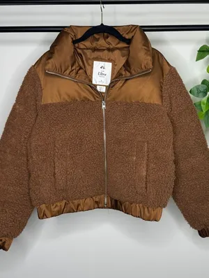 Abercrombie & Fitch Ultra Cropped Mini Puffer Fleece Jacket size Small *FLAWED* thumbnail 1