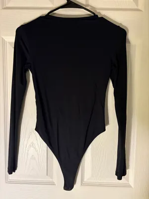ZARA Black Long Sleeve Bodysuit thumbnail 3