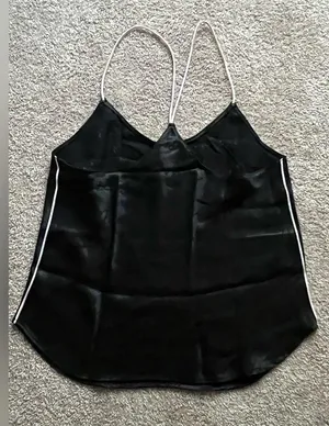 Victoria's Secret Satin Racerback Cami Pajama Top Color Black Size Small thumbnail 4