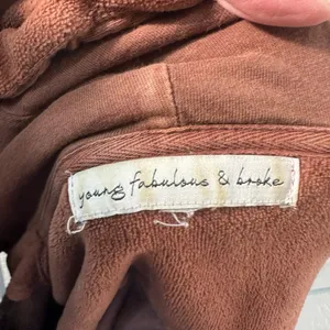 Young Fabulous & Broke Women’s Brown Velour Pant Suit Size Small EUC thumbnail 9