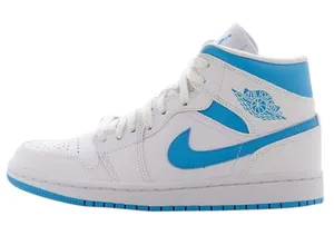 Nike Air Jordan 1 Mid UNC White University Blue Sneakers‎ Womens Size 7.5 thumbnail 1