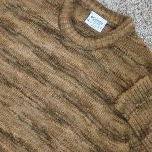 Vintage Columbia Wool Blend Knit Sweater Brown Striped‎ Womens Medium thumbnail 5