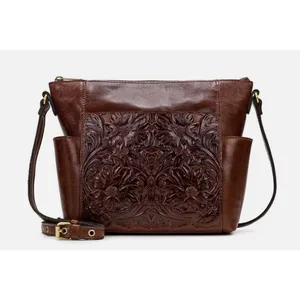 Patricia Nash Aveley Crossbody Bag Brown Tooled Floral Leather‎ Purse Boho thumbnail 9