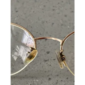 Safilo Eyeglasses Frames ONLY Gold Metal Full Rim 52-19-135 Gold Italy Half Rim thumbnail 12