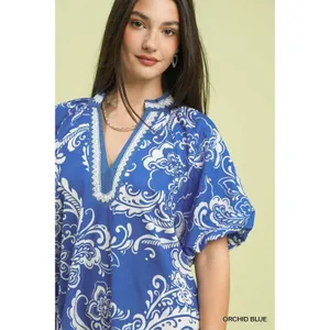 Umgee Jacquard Two Tone‎ Mini Dress - Orchid blue - Large thumbnail 6