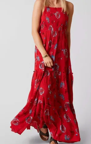 Free People Intimately Smocked Floral Tiered Dress thumbnail 1