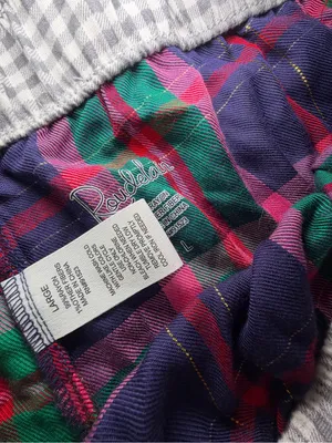 Plaid Flannel Pajama Pants in Purple & Green thumbnail 2