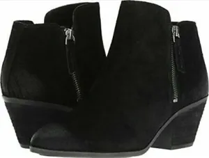 Frye & Co Black Judy Double Zip Suede Booties thumbnail 1