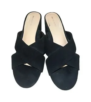 ✨206 Collective Womens Naomi Cross Band Black Heeled Sandals Sz 8 Shoes✨ thumbnail 1