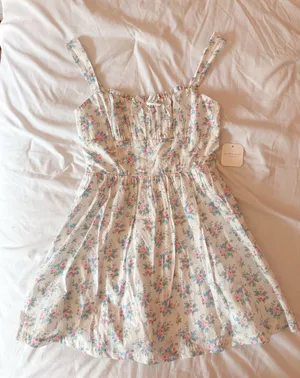 White And Pink Isa Floral Mini Dress Size Small thumbnail 1