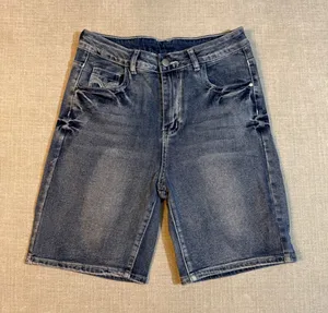 Embroidered Denim Shorts Medium Blue Jean‎ Bermuda Y2K Western Biker M thumbnail 1