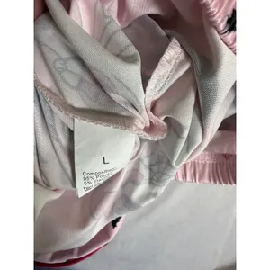 Pink Halloween Ghost Bow Pajama Set Short Sleeve Button Down Shorts Womens Large thumbnail 11