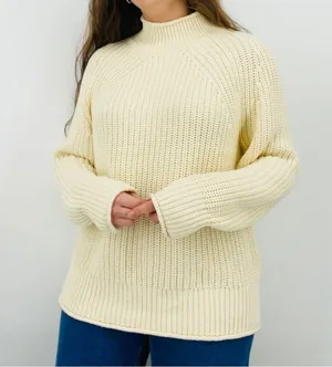 j. crew ivory chunky knit mockneck sweater size M thumbnail 6