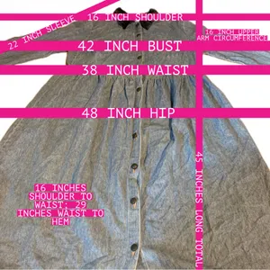 Vintage 1990'S You Babes Denim Cotton Baby Doll Dress W/ Velour Collar (18) thumbnail 10