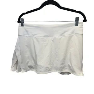 Lululemon Pace Rival Skirt Tall White Tennis Running Skort Sz 8 Pleated Back Zip thumbnail 3