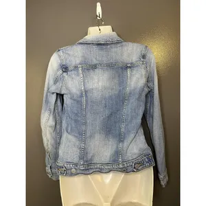 Levi's Denim Jacket Womens Small Blue Light Wash Trucker Button Front Stretch thumbnail 6