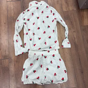 Lizette Collection Cherry Sleepwear Set Long Sleeve w/ Matching Shorts Sz Large thumbnail 5