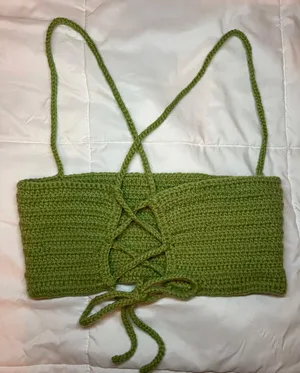 Handmade Crochet Top Green thumbnail 2