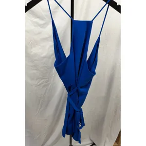 Amanda‎ Uprichard NEW $189 Women's Cobalt Blue Tie Wrap Mini Dress Sz Large thumbnail 8
