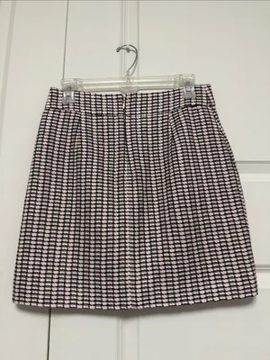 J. Crew Pink and Black Tweed Mini Skirt with Black Side Trim thumbnail 6