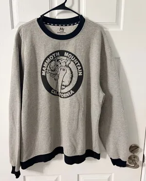 Mammoth Mountain California Grey Crew Sweatshirt with Black Trim thumbnail 1