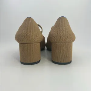 Rothy's The Mary Jane Camel Black Cap Toe Block Heel Knit‎ Shoes Women's 8.5 thumbnail 7