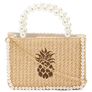 Tommy Bahama Woven Pineapple Pearl Bag Women OS Beige Crossbody Preppy Coastal thumbnail 1