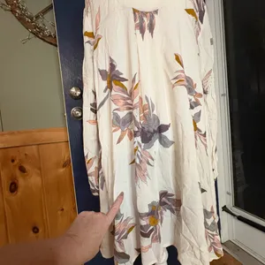 Free People Floral Print Tunic Top - Cream and Pink thumbnail 6