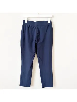 Eileen Fisher Washable Stretch Crepe Slim Cropped Pant Navy Blue Size XS Coastal thumbnail 2