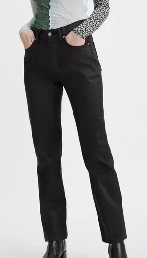 Levi’s Black Wax Coated High Waisted Jeans thumbnail 1