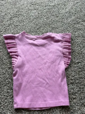 ZARA Pink Ruffle Top Short Sleeve thumbnail 3