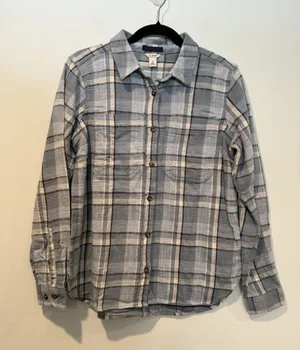 LL Bean Flannel Shirt Women Small Button Up Tartan Plaid 100% Cotton Lumberjack thumbnail 1