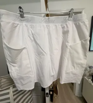 Fabletics White Woven Pocket Skirt with Built-In Short Size X-Large XL thumbnail 1