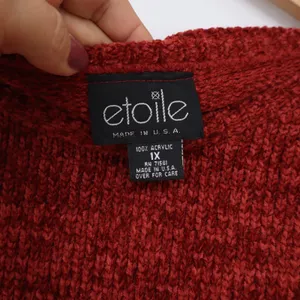 Etoile Sweater Set Womens 1X 2-Piece Chenille Tunic Pleated Skirt Rust Red Exc thumbnail 3