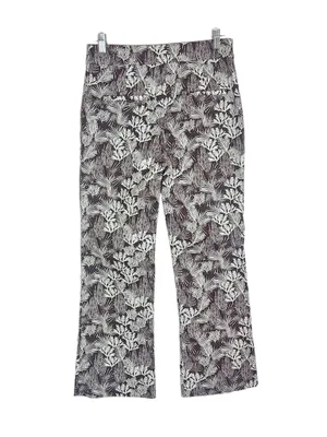 LOFT Brown and White Coral Print Cropped Bootcut Pants Size 2 thumbnail 2