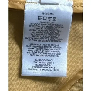 Express Women's mustard yellow self waist tie thin trench‎ coat size medium thumbnail 7